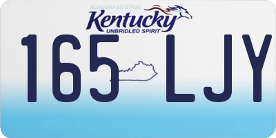 KY license plate 165LJY