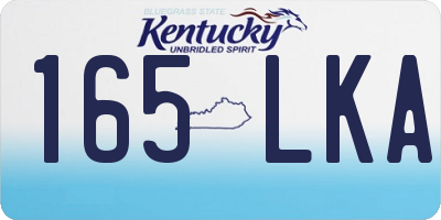KY license plate 165LKA