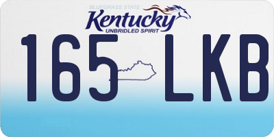 KY license plate 165LKB