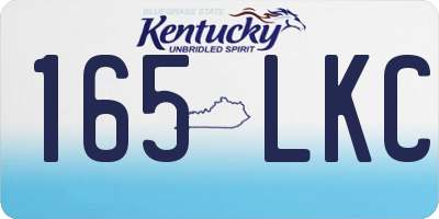 KY license plate 165LKC