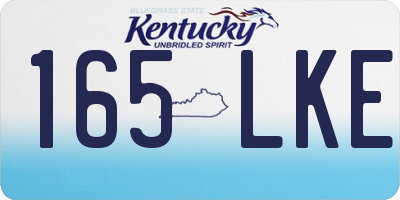 KY license plate 165LKE