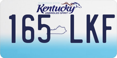 KY license plate 165LKF