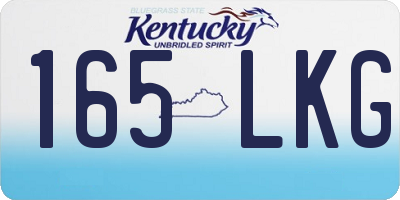 KY license plate 165LKG