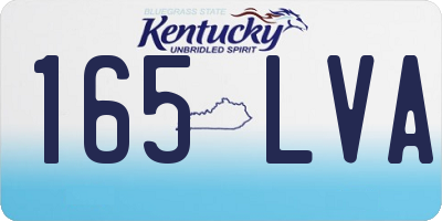 KY license plate 165LVA