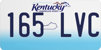 KY license plate 165LVC