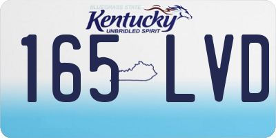 KY license plate 165LVD