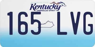 KY license plate 165LVG