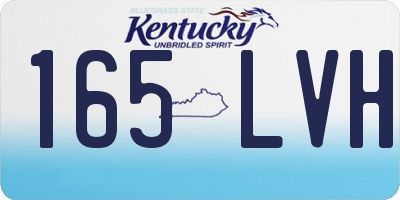 KY license plate 165LVH