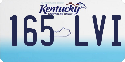 KY license plate 165LVI