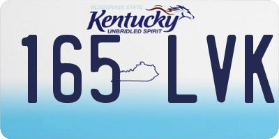 KY license plate 165LVK