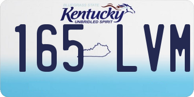 KY license plate 165LVM
