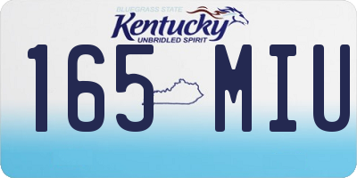 KY license plate 165MIU