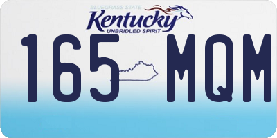 KY license plate 165MQM