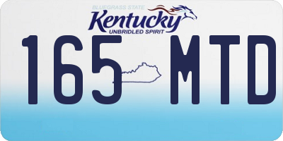 KY license plate 165MTD