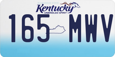 KY license plate 165MWV