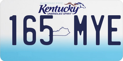 KY license plate 165MYE