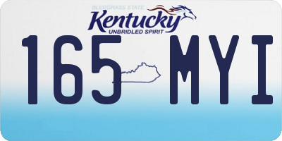 KY license plate 165MYI