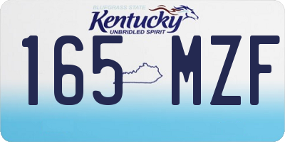KY license plate 165MZF