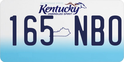 KY license plate 165NBO