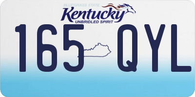 KY license plate 165QYL
