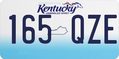 KY license plate 165QZE