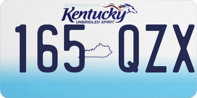 KY license plate 165QZX