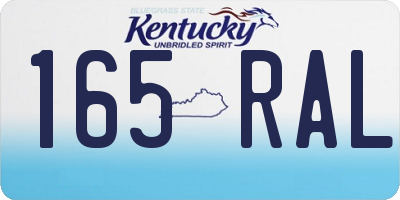 KY license plate 165RAL