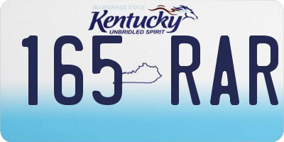 KY license plate 165RAR