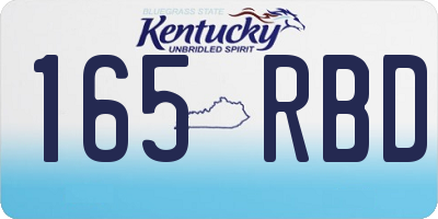 KY license plate 165RBD