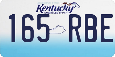 KY license plate 165RBE