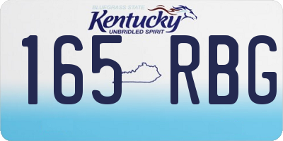KY license plate 165RBG