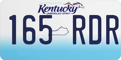 KY license plate 165RDR