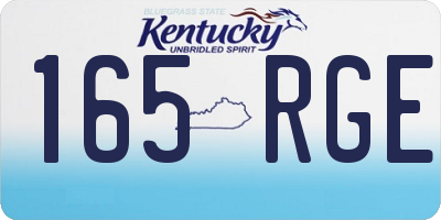KY license plate 165RGE