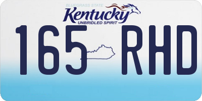 KY license plate 165RHD