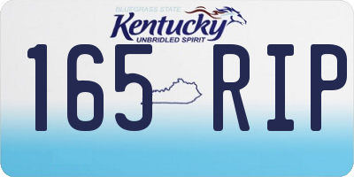 KY license plate 165RIP