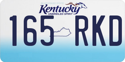 KY license plate 165RKD