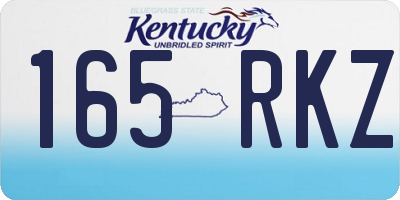 KY license plate 165RKZ