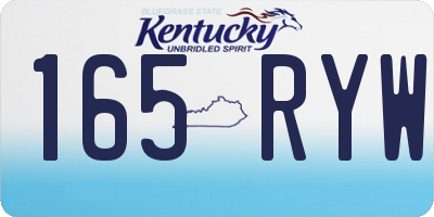 KY license plate 165RYW