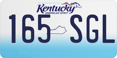 KY license plate 165SGL