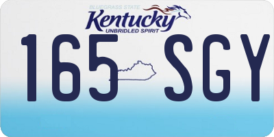 KY license plate 165SGY