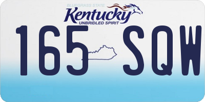KY license plate 165SQW