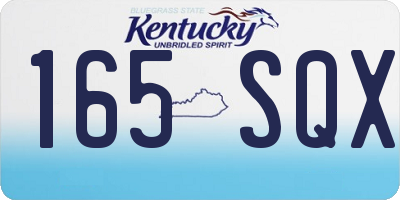 KY license plate 165SQX