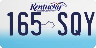 KY license plate 165SQY
