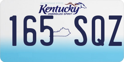 KY license plate 165SQZ