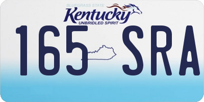 KY license plate 165SRA