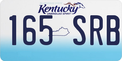 KY license plate 165SRB