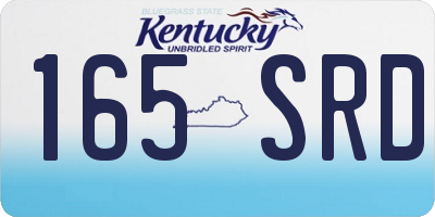 KY license plate 165SRD