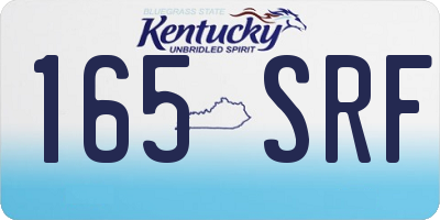 KY license plate 165SRF