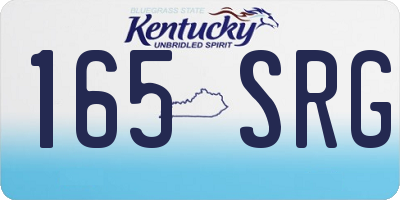 KY license plate 165SRG