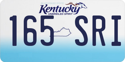 KY license plate 165SRI